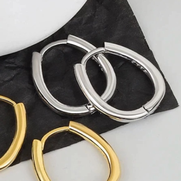Jewelry - 💫Insta sterling silver oval hoop earrings